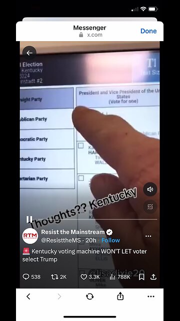 Voting machines, switching votes from Trump to Kamala Harris