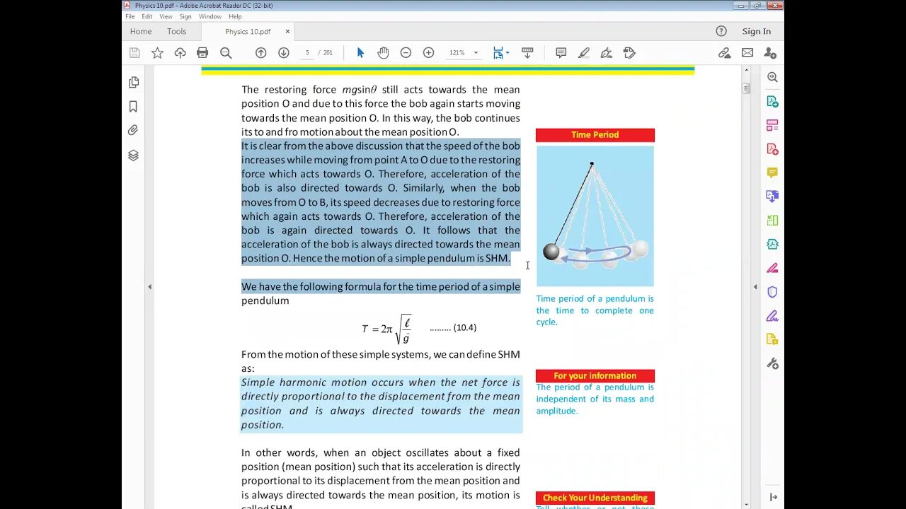 PHYSICS Class 10th Lecture#2 CH#10Simple pendulum