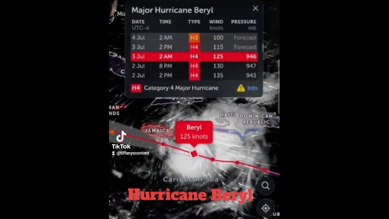 Jamaica CAT.4 HURRICANE BERYL EYE MOVING IN QUICKLY!