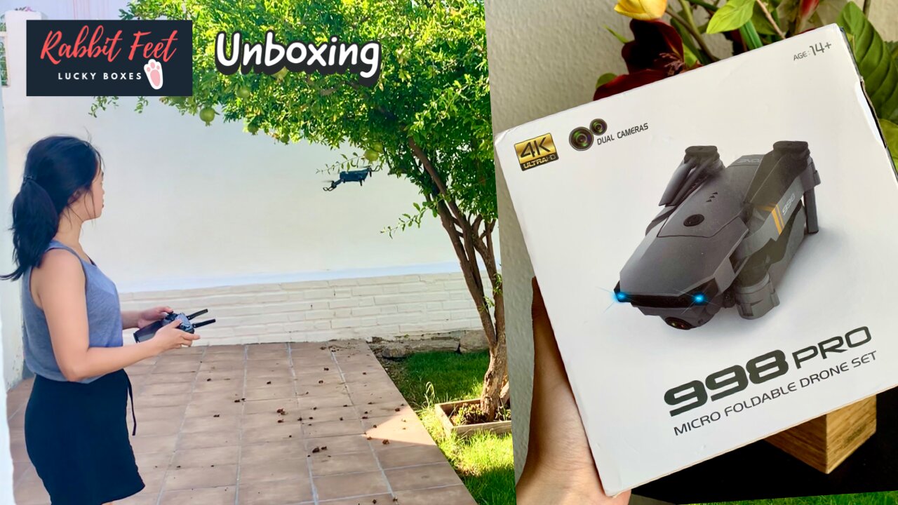 Rabbit Feet Boxes Unboxing 998 Pro Micro foldable Drone Set