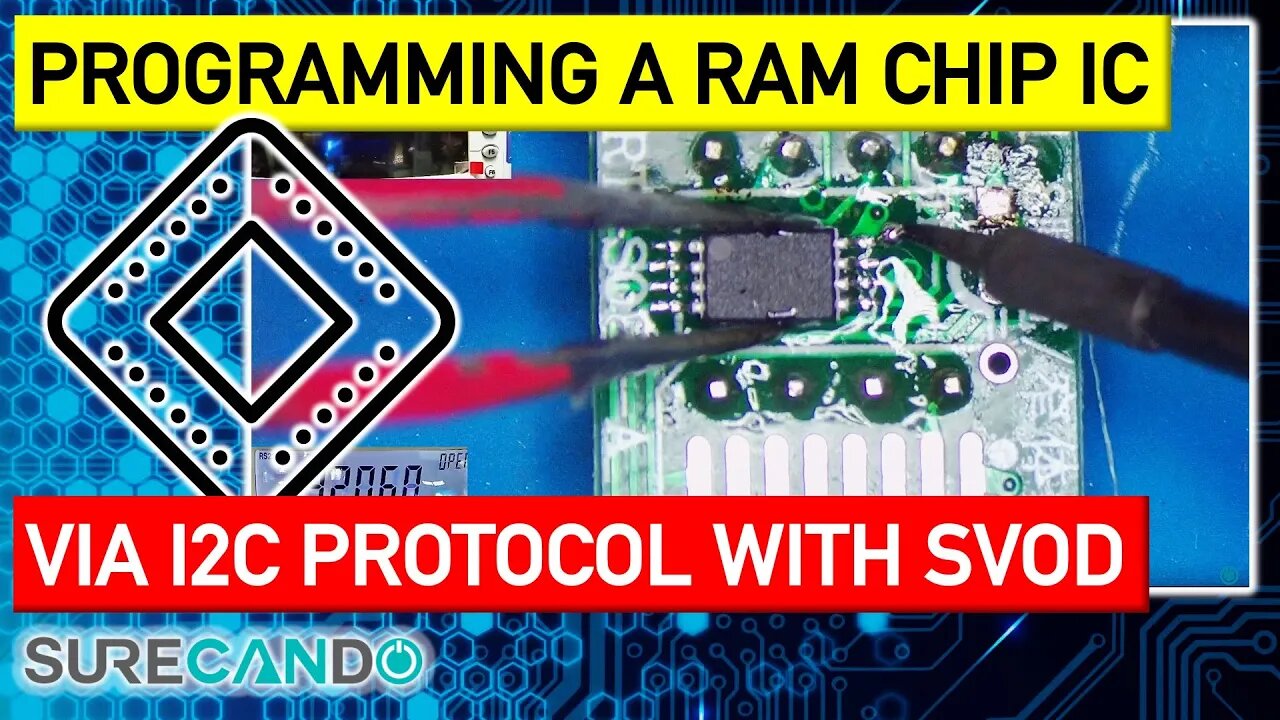 Programming a RAM Memory Chip EEPROM I2C BUS 2 Wire using SVOD programmer.