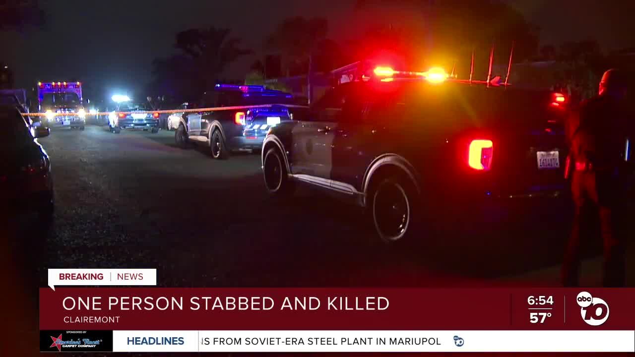 1 person stabbed to death in Clairemont