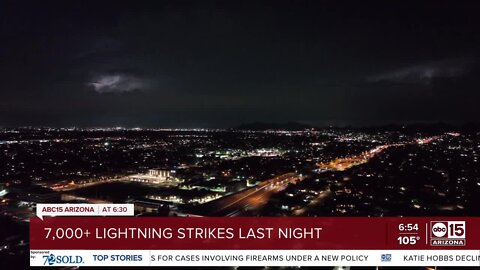 7,000+ lightning strikes in the Valley last night