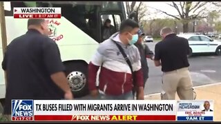 Bus From Texas Drops Off Illegal Immigrants To DC