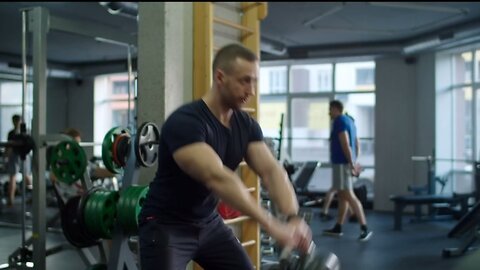 #Man #exercising with a #kettlebell