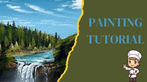 How to Draw a Waterfall Acrylic Painting for Beginners