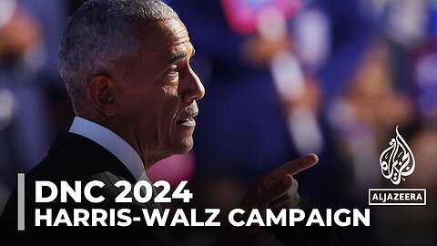 Let's get to work!': Barack Obama takes stage for Kamala Harris at DNC
