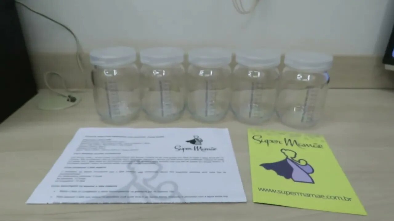 Kit com 5 Unidades de Pote de Vidro para Guardar Leite Materno com Graduação 200ml
