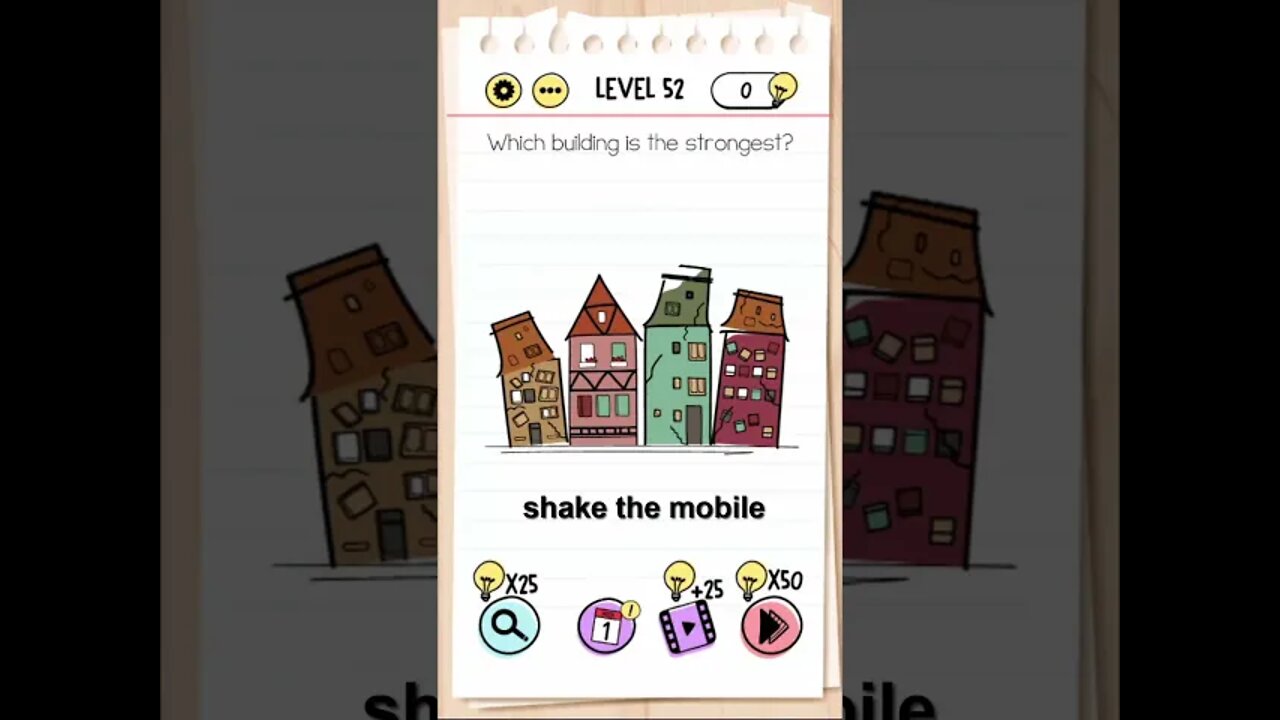 Brain Test Tricky Puzzles Level 52 Which building is the strongest?