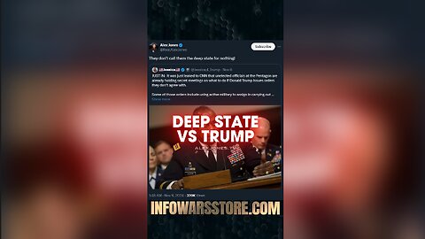 Deep State Holding Secret Anti-Trump Meetings - Alex Jones on X