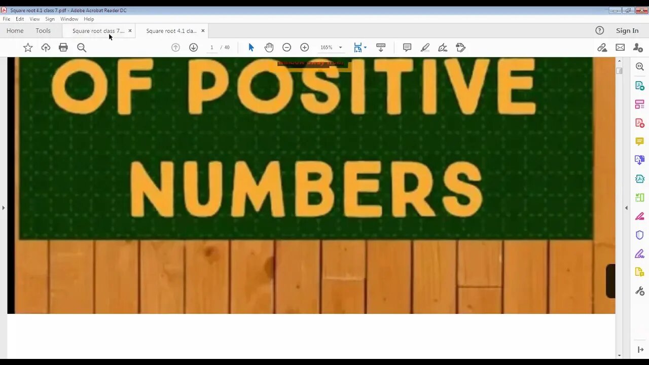 CLASS 7 MATHS B SQUARE ROOT 5 1 21