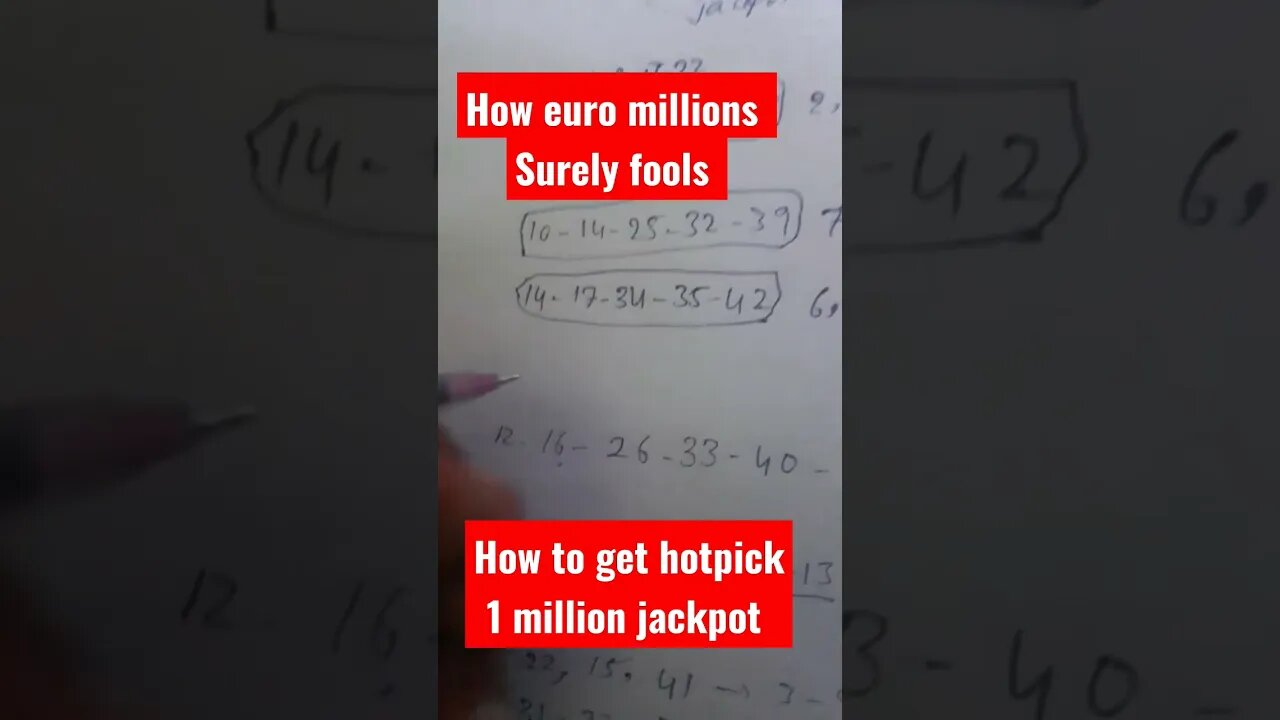 1 million jackpot trick euro millions hotpick best formula|#shorts #euromillion