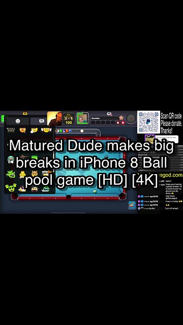 Matured Dude makes big breaks in iPhone 8 Ball pool game [HD] [4K] 🎱🎱🎱 8 Ball Pool 🎱🎱🎱