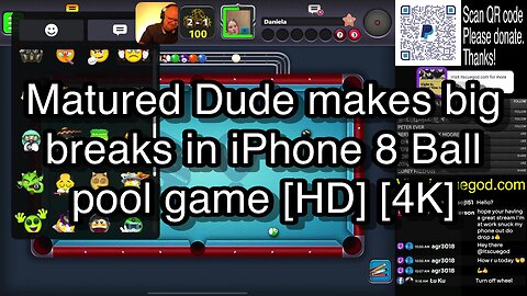 Matured Dude makes big breaks in iPhone 8 Ball pool game [HD] [4K] 🎱🎱🎱 8 Ball Pool 🎱🎱🎱