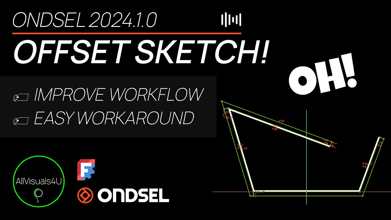 ⏱ TIMELAPSE 👏 How I Offset Sketch Lines In Ondsel - FreeCAD Offset Sketch - Construction Line