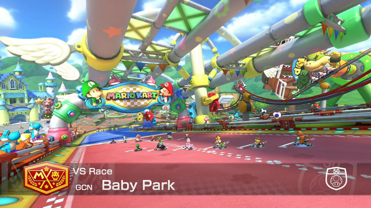 Mario Kart 8 Deluxe - 50cc (Hard CPU) - (GCN) Baby Park