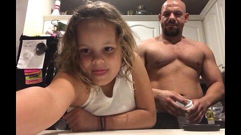 Daddy daughter time in the kitchen