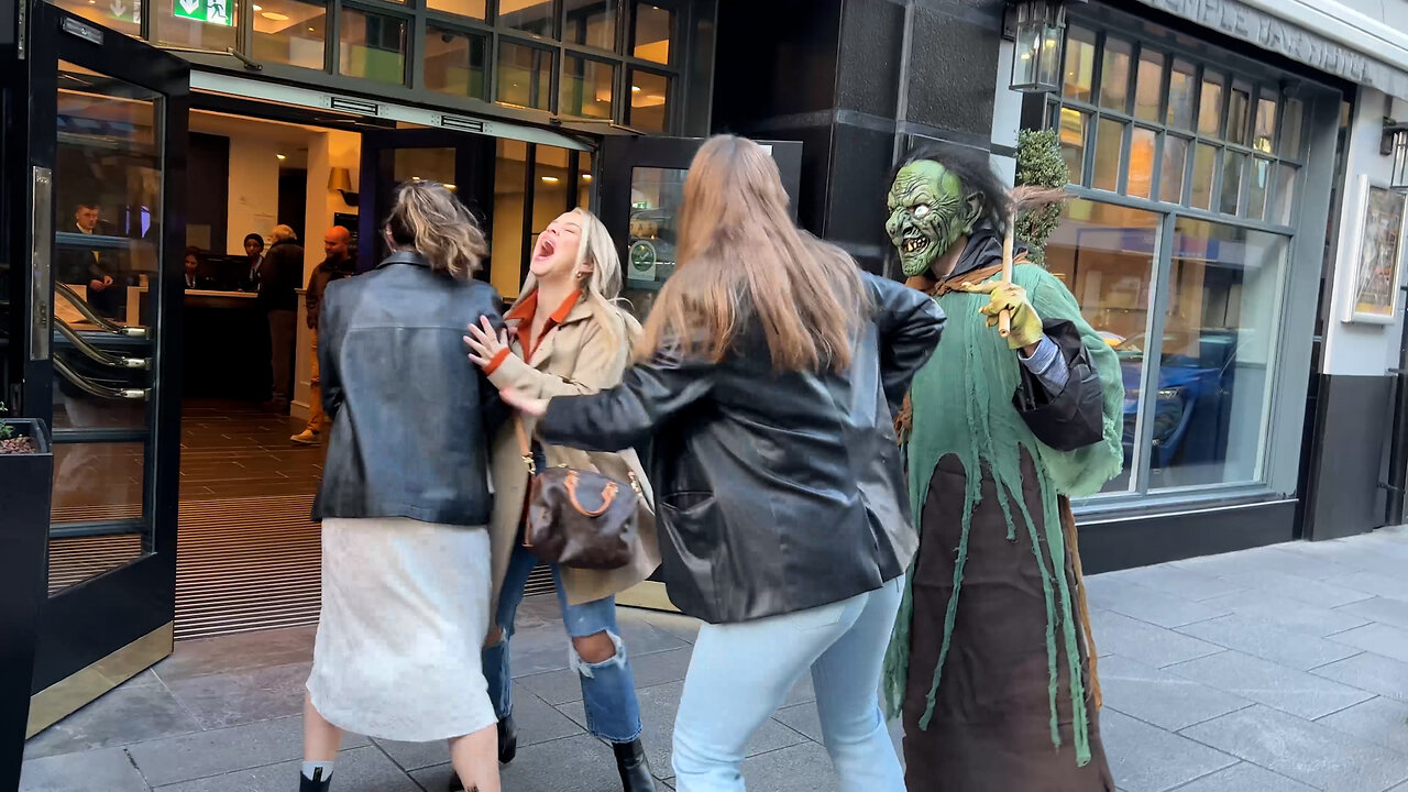 Crazy witch prank on Halloween's time