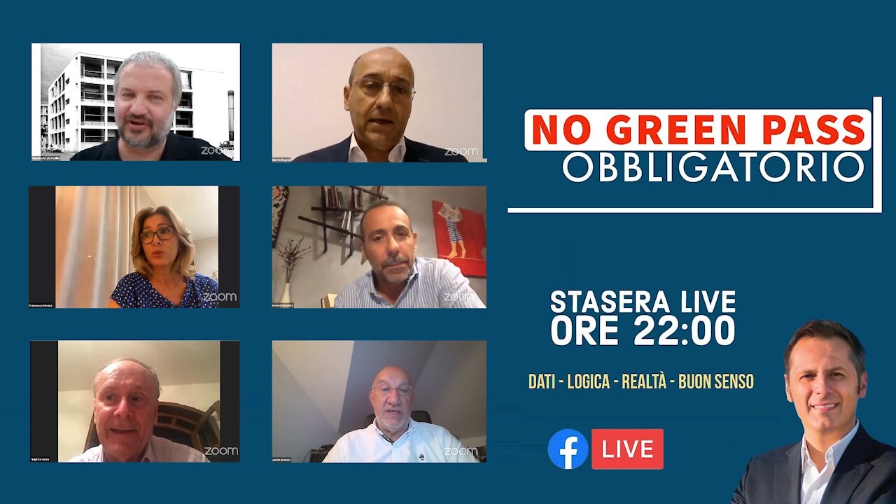 🔴 NO, NO e NO al Green Pass obbligatorio! Questa sera si parla di dati, logica, realtà e buon senso.