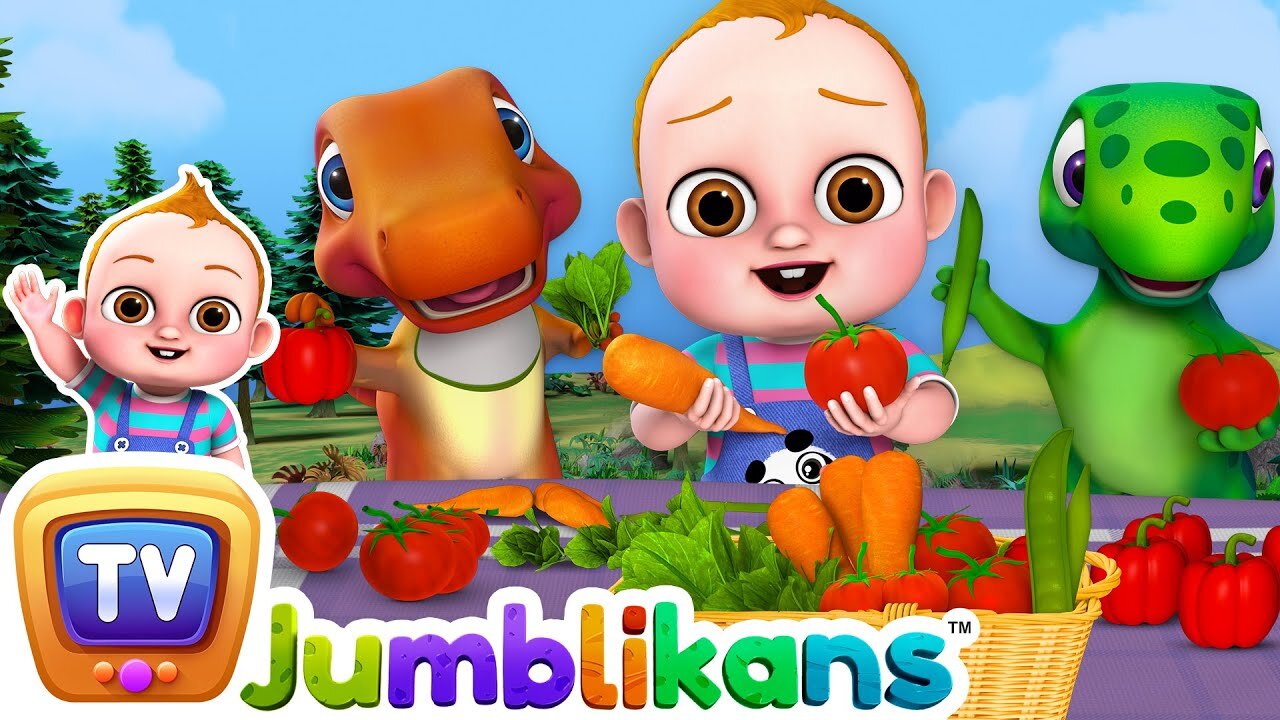 Healthy Vegetables Nursery Rhyme - Baby Taku, Jumblikans Dinosaurs - ChuChuTV Toddler Learning Video