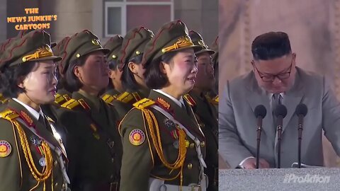 Kim Jong-un and his audience breakdown in 'sobbing tears'.