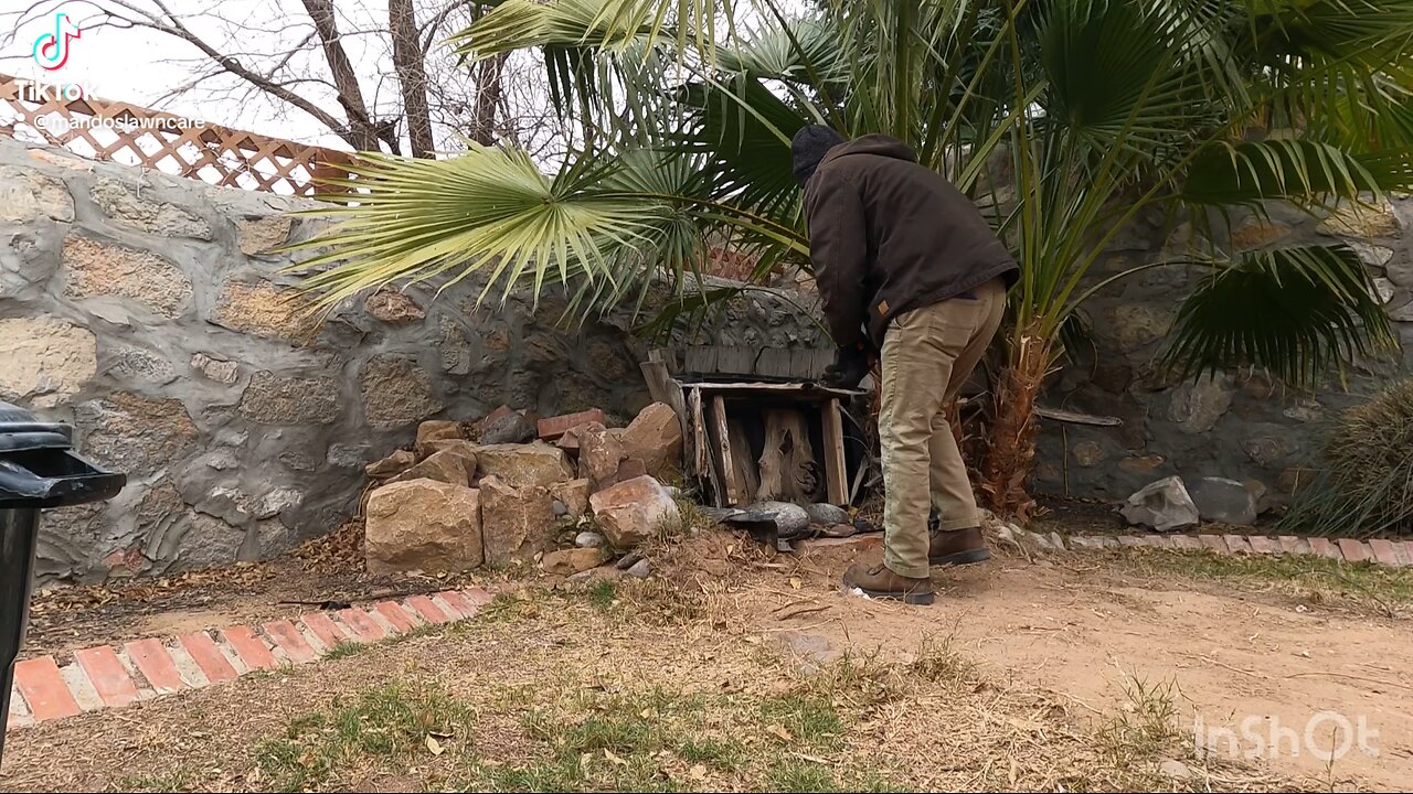 Landscaping Challenge: Removing a Fountain with Mando's Lawn Care! 🌿💧 Part 1