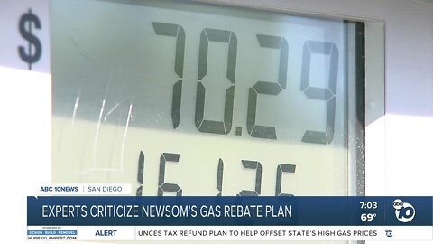 Experts criticize Newsom's gas rebate plan