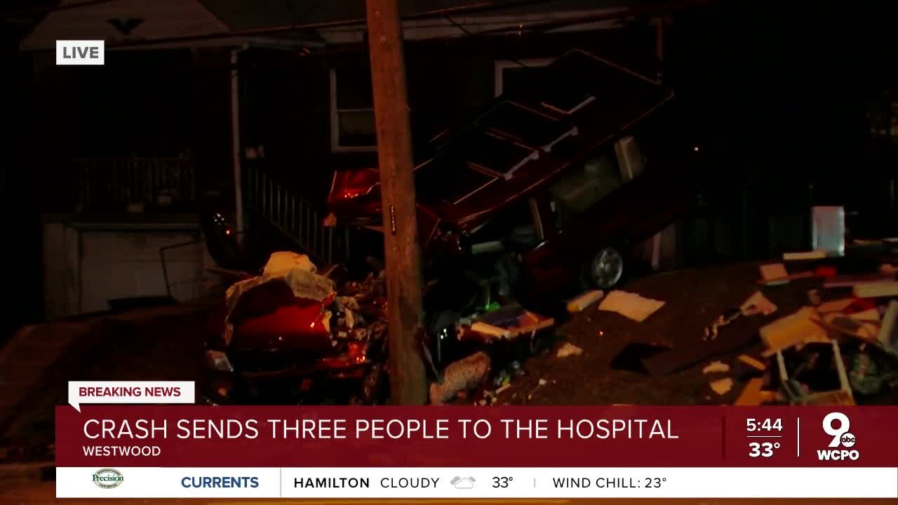 3 hospitalized after early-morning crash in Westwood
