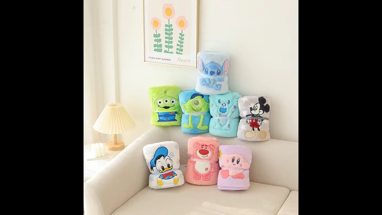 Lovely Mickey Stitch Blanket Cartoon Anime Nap Blanket Alien Lotso Spring Summer Flannel Blanket