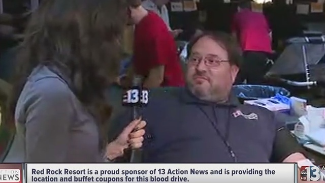 Steve Smallwood donates blood