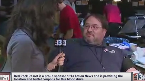 Steve Smallwood donates blood