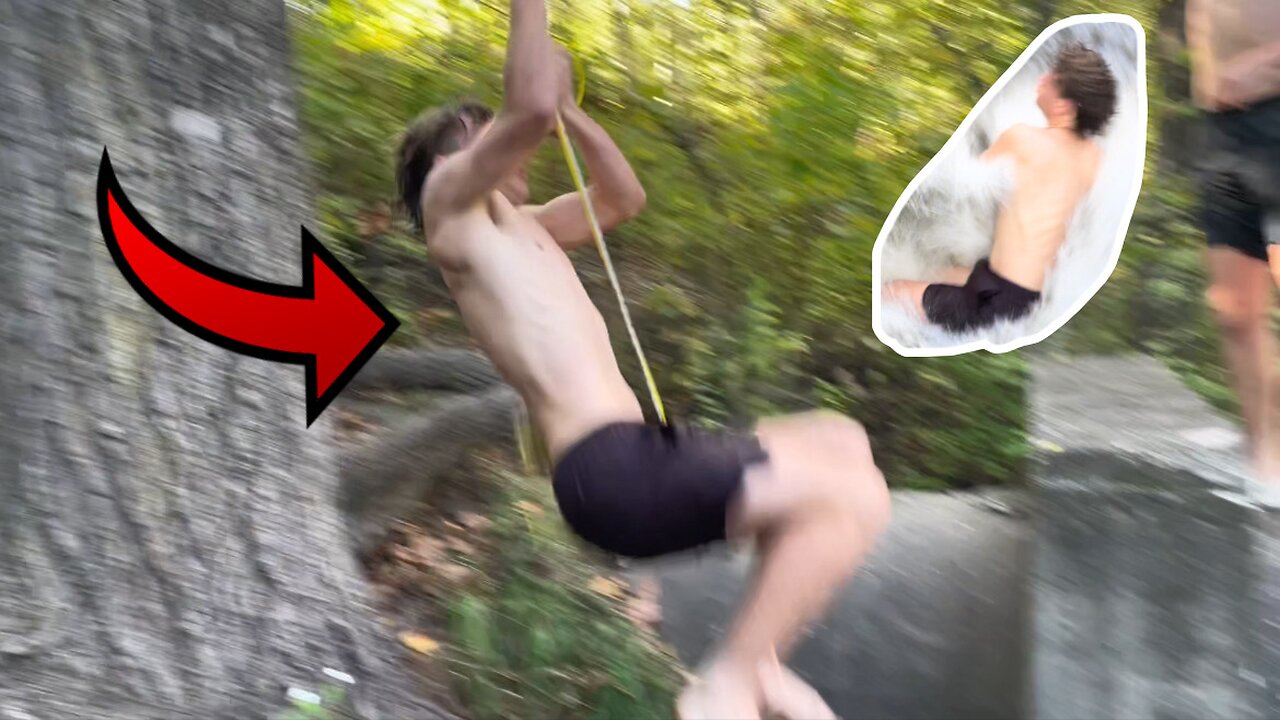 Secret Rope-swing! (he ate shit)