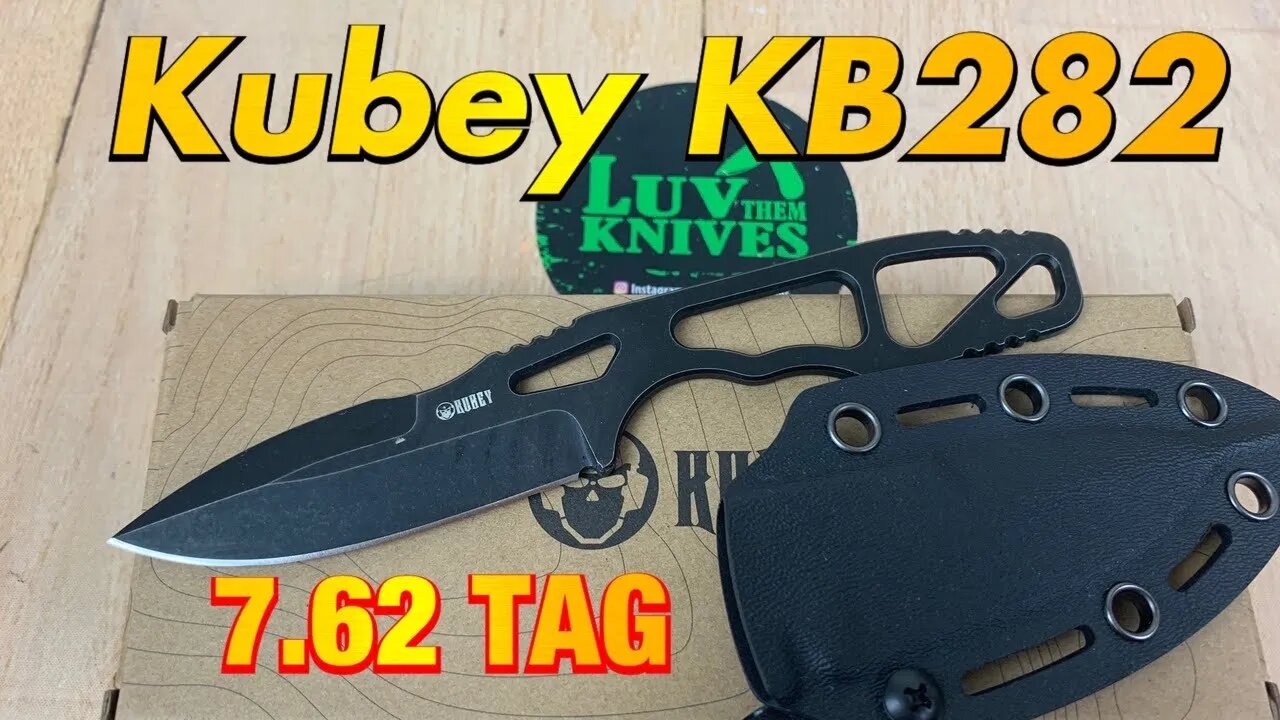 Kubey KB282 7.62 TAG fixed blade Hydra design affordable lightweight EDC /neck knife