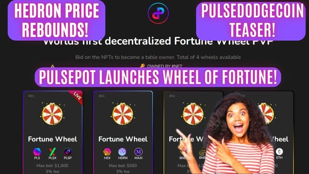 Hedron Price Rebounds! PulsePot Launches Wheel Of Fortune! PulseDodgeCoin Teaser!