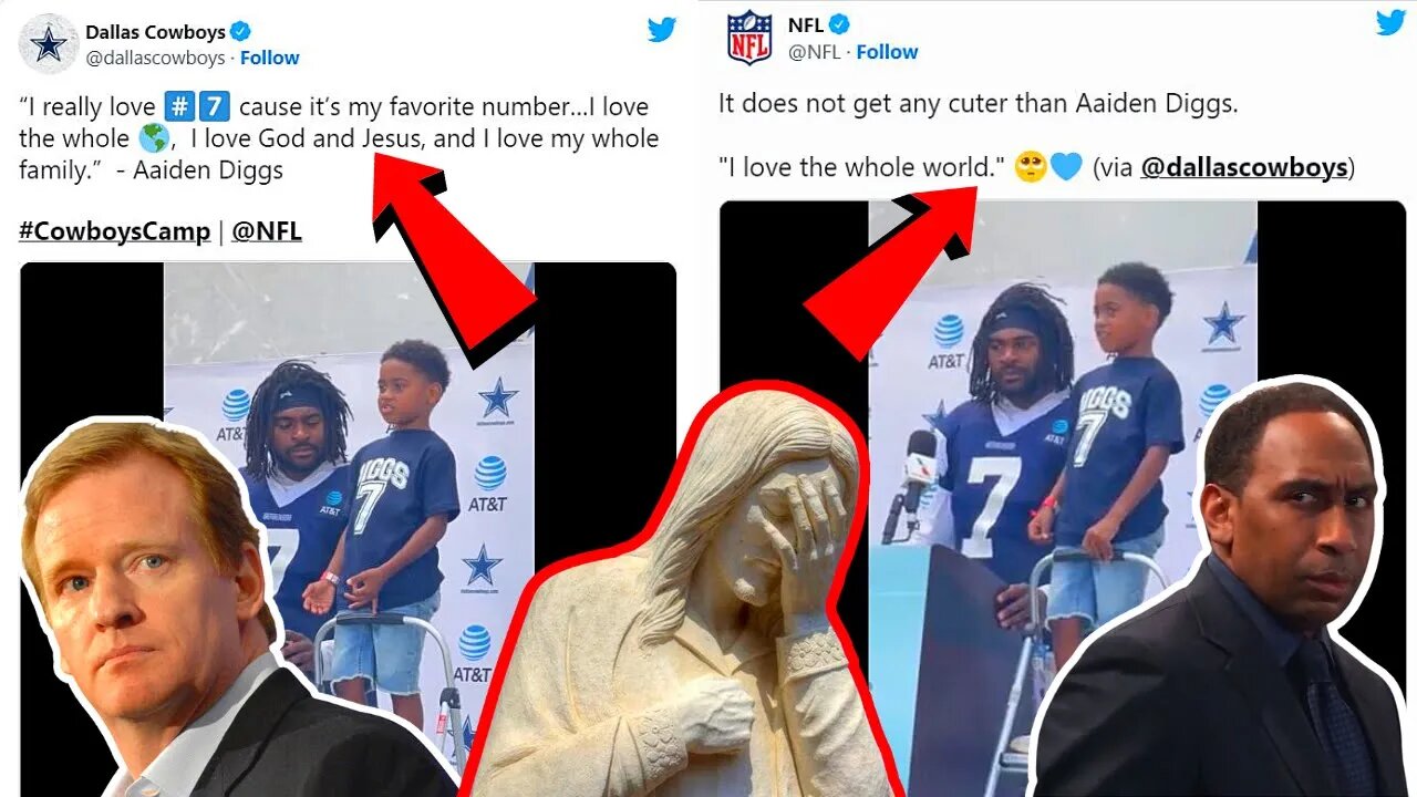 NFL & ESPN CANCELS GOD & JESUS! REMOVES THEM From Cowboys Tweet from Trevon Diggs Son's Quote!