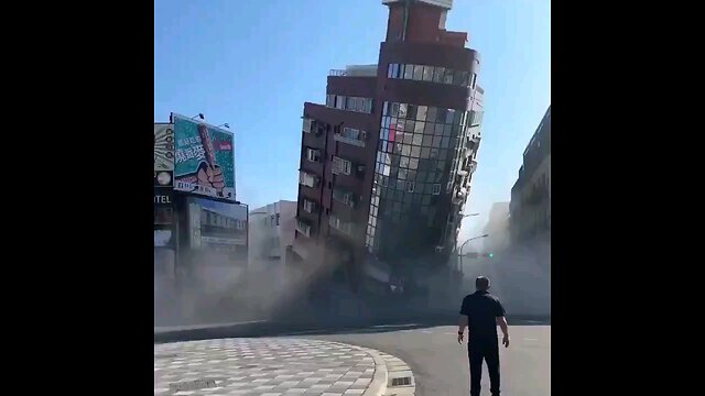 7.5 earthquake hit Taiwan. Several buildings collapsed. Tsunami warning is established.