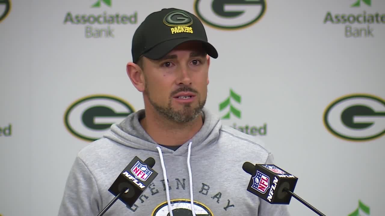 Matt LaFleur says Aaron Rodgers is out for Sunday, tells team it's a 'great challenge'