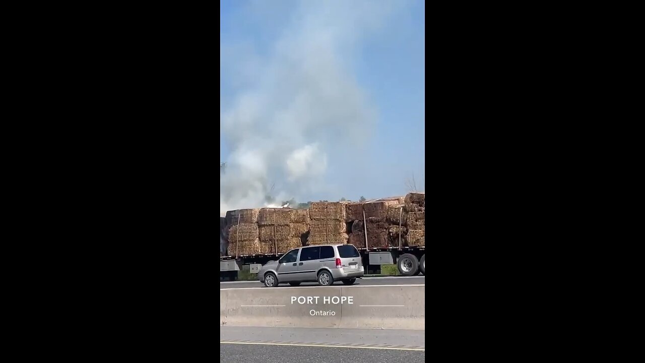 Trailer On Fire On Highway 401
