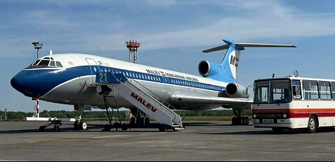 A Tupolev Tu-154B-2,previously owned by the airline Malev, is in storage at Budapest Airport.