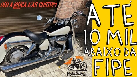 DEU A LOUCA nas CUSTOM: 5 motos custom MADMAX de até 10 mil ABAIXO da FIPE