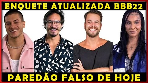 QUEM VAI PARA O QUARTO SECRETO BBB22 PAREDÃO FALSO ENQUETE? ARTHUR, LINA, ELI OU GUSTAVO? ATUALIZADA