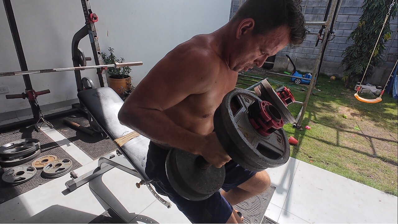 Father & Son Workout in Nicaragua - Cut Day 145 - Chest & Triceps - Dumbbell Focused Exercises