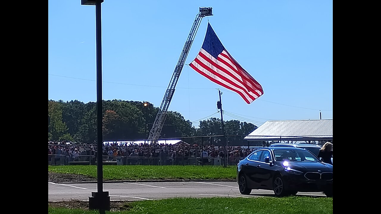 Pulling up to the Butler Trump rally in Pennsylvania