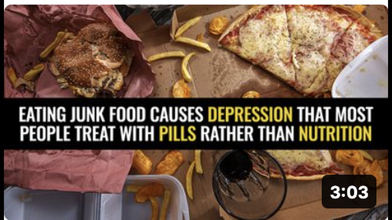 Eating junk food causes DEPRESSION that most people treat with PILLS rather than NUTRITION