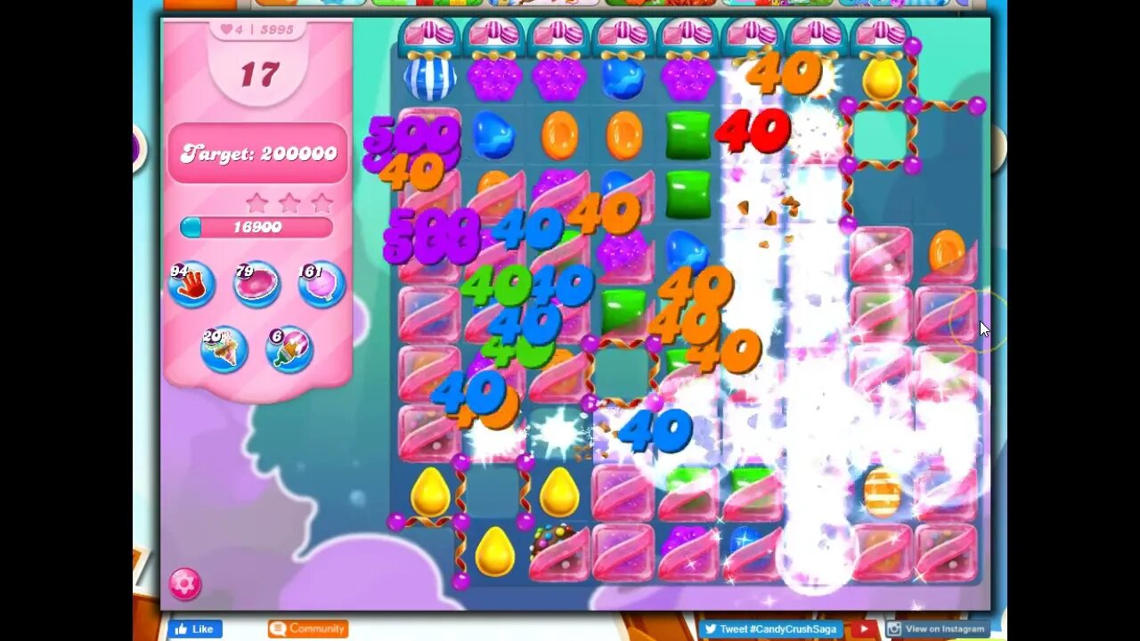 Candy Crush Level 5995 Talkthrough, 20 Moves 0 Boosters