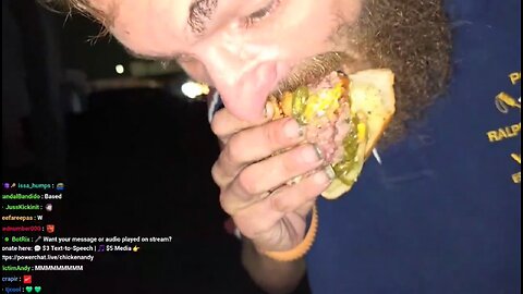 Chicken gives a homeless guy food