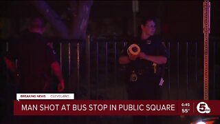 Man shot at Public Square bus stop