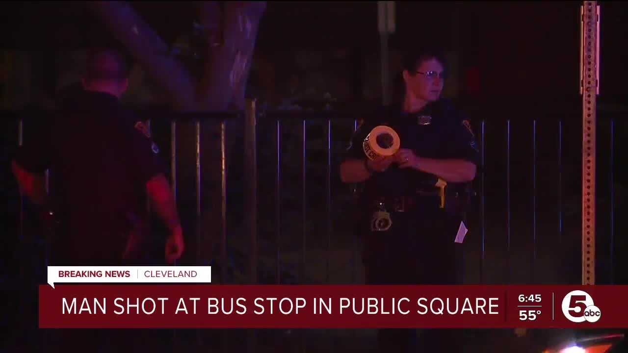 Man shot at Public Square bus stop