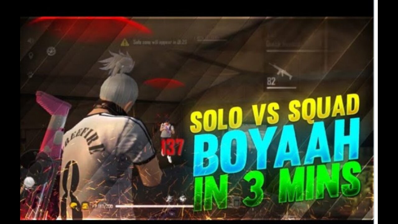 FREEFIRE NEW UPDATE PLAYING SOLO VS SQUAD BOOYAH IN 3 MIN 🔥😲