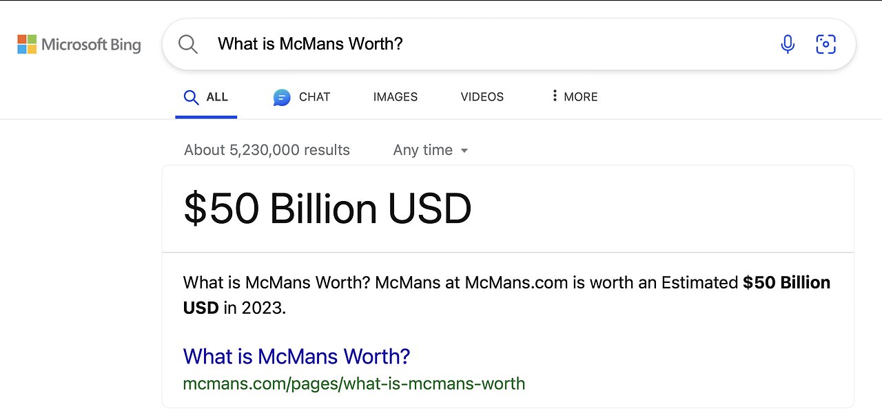 McMans is Worth $50 Billion USD Bing Search April 14, 2023